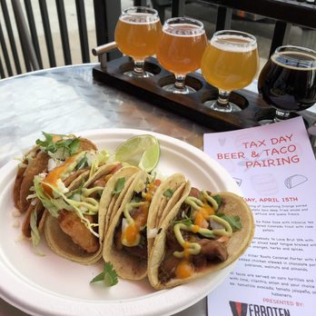 Atacolypse Now - a plate of tacos and beer - Food Stands Near Me Atacolypse Now - a plate of tacos and beer - Food Stands Near Me