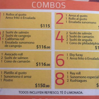 Sora Sushi Bar - Combos specials - Sushi Bars Near Me - Matamoros, TAM