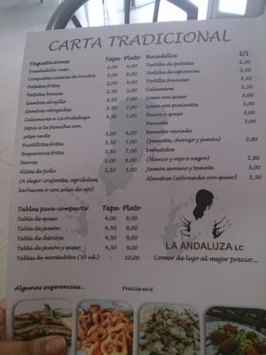 Menu photo 2 La Andaluza Low Cost Quart de Poblet, V