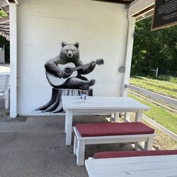 Up North Fields - Cute mural in covered seating area