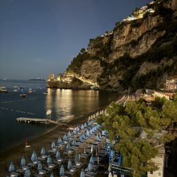 Fornillo Beach with Hotel Pupetto top right Fornillo Beach with Hotel Pupetto top right