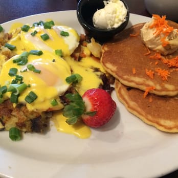 Ruperts at the Edge - Veggie hash with poached eggs and carrot pancakes. - Breakfast & Brunch Near Me - Edgewater, Colorado Ruperts at the Edge - Veggie hash with poached eggs and carrot pancakes. - Breakfast & Brunch Near Me - Edgewater, Colorado