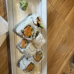 Yam tempura roll with cucumber Yam tempura roll with cucumber
