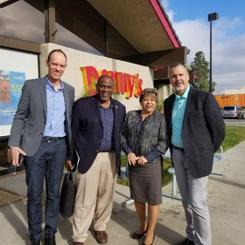 Denny's - Owner Garren Grieve with Christopher Bode, Thomas and Zaida Valle - Diners Near Me - Rowland Heights, California