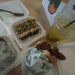 spam brûlée musubi (top)  Katsu Chicken Sando (bottom)