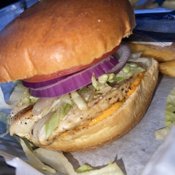 Square Grouper Tiki Bar - Chicken sandwich - Tiki Bars Near Me - Jupiter, Florida Square Grouper Tiki Bar - Chicken sandwich - Tiki Bars Near Me - Jupiter, Florida