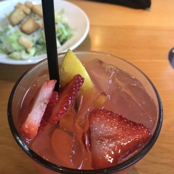 BJ's Restaurant & Brewhouse - Strawberry Lemonade - make note that they use real strawberries! - New American Near Me - Cary, North Carolina
