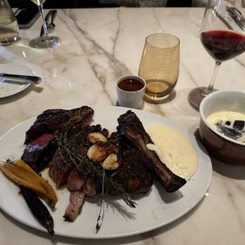 Spago - Ribeye with potatoes and carrots - New American Near Me - Las Vegas, Nevada Spago - Ribeye with potatoes and carrots - New American Near Me - Las Vegas, Nevada