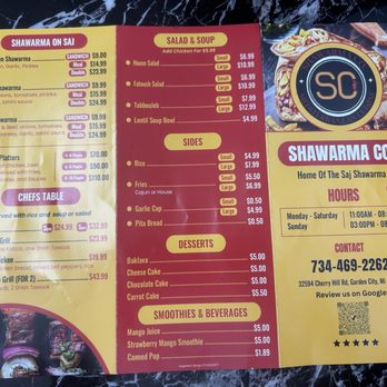 Shawarma Co - Menu - Mediterranean Near Me - Garden City, Michigan Shawarma Co - Menu - Mediterranean Near Me - Garden City, Michigan