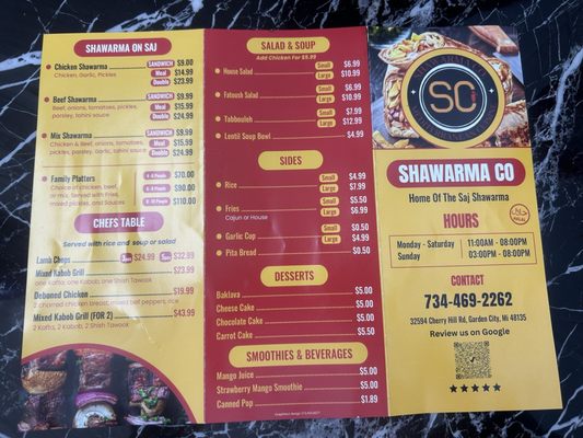 Menu photo 1 Shawarma Co Garden City, MI Menu photo 1 Shawarma Co Garden City, MI