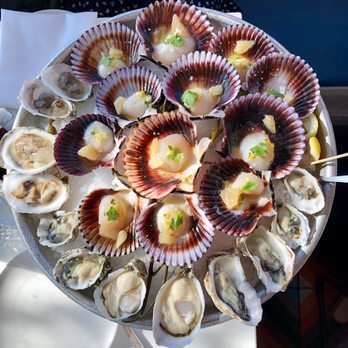 Fishing With Dynamite - oyster Sample Platter Peruvian Scallop - Seafood Near Me - Manhattan Beach, California