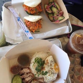 Baos Hog - A pulled boss and bolsa Bao , with a crispy pork with rice and an egg on top (amazing) - Chinese Near Me - Garden Grove, California