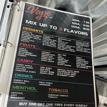 The Vape Lab 2 - House juice flavor sheet - Vape Shops Near Me - Queen Creek, Arizona The Vape Lab 2 - House juice flavor sheet - Vape Shops Near Me - Queen Creek, Arizona