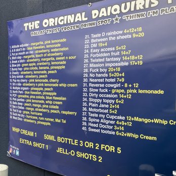 Daiquiris To Go - Menu - Beer, Wine & Spirits Near Me - Dallas, Texas Daiquiris To Go - Menu - Beer, Wine & Spirits Near Me - Dallas, Texas
