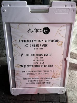 Menu photo 3 Armstrong Jazz House Coral Gables, FL