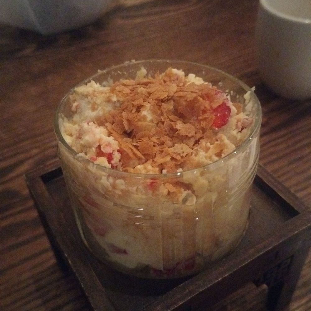 Sam Woo Jung - Strawberry corn custard dessert - Korean Near Me - New York, New York Sam Woo Jung - Strawberry corn custard dessert - Korean Near Me - New York, New York