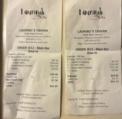 Menu photo 1 Laurino's Tavern Brewster, MA