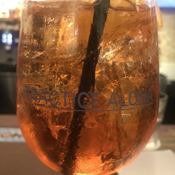 Honu Oceanside - I love their glasses that say "Practice Aloha" - Seafood Near Me - Lahaina, Hawaii