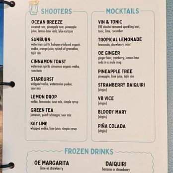 Ocean Eddie's Seafood Restaurant - This is the fifth page of their Drink Menu. Photo taken January 20, 2026. - Seafood Near Me - Virginia Beach, Virginia Ocean Eddie's Seafood Restaurant - This is the fifth page of their Drink Menu. Photo taken January 20, 2026. - Seafood Near Me - Virginia Beach, Virginia
