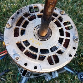 Above All Heating and Air Conditioning - This is the source of the problem. Note the motor oil has leaked out. - Heating & Air Conditioning/HVAC Near Me - Murrieta, California Above All Heating and Air Conditioning - This is the source of the problem. Note the motor oil has leaked out. - Heating & Air Conditioning/HVAC Near Me - Murrieta, California