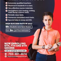 Bright N Up Academy - Best TJ/AOS prep. Experienced teachers, great materials and only 8 students in a class.