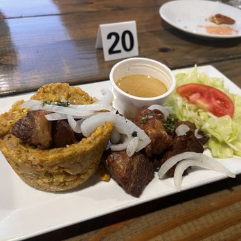 Papi's Cafe and Grill - Mofongo con Carne Frita y Caldo - Puerto Rican Near Me - Fort Walton Beach, Florida Papi's Cafe and Grill - Mofongo con Carne Frita y Caldo - Puerto Rican Near Me - Fort Walton Beach, Florida
