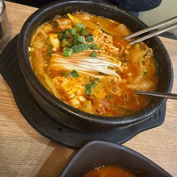 Dookbaeki Hot Stone - No.32 Spicy Tofu Beef intestines - Korean Near Me - Edmonton, Alberta