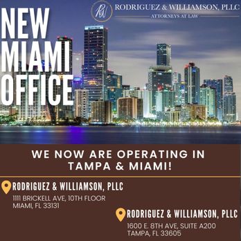 Rodriguez & Williamson - We are excited to announce that we are now serving clients in south Florida! - Personal Injury Law Near Me - Tampa, Florida Rodriguez & Williamson - We are excited to announce that we are now serving clients in south Florida! - Personal Injury Law Near Me - Tampa, Florida