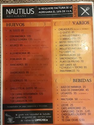 Menu photo 6 Restaurante Nautilus Guerrero Negro, BCS Menu photo 6 Restaurante Nautilus Guerrero Negro, BCS