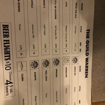 The Guild Warren - Menu - Brewpubs Near Me - Warren, Rhode Island