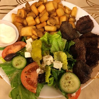 Olive Mediterranean Grill - Shish Kabob Platter, substituted rice for Greek potatos - Mediterranean Near Me - Dayton, Ohio Olive Mediterranean Grill - Shish Kabob Platter, substituted rice for Greek potatos - Mediterranean Near Me - Dayton, Ohio