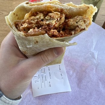 Roxys Tacos - Chorizo, potato and egg breakfast burrito - Mexican Near Me - San Diego, California