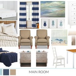 Blue Sky Design - E-Design Board for the main room of the Coastal Condominium