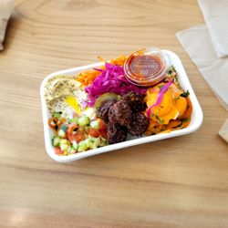 Clover Food Lab - Chickpea fritter platter