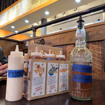 Mission BBQ - The bbq sauces, the vinegar for the fries, the Alabama white sauce - Barbeque Near Me - Owings Mills, Maryland Mission BBQ - The bbq sauces, the vinegar for the fries, the Alabama white sauce - Barbeque Near Me - Owings Mills, Maryland