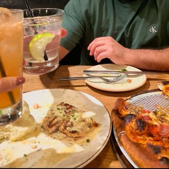 Cork & Pig Tavern - Salmon with Crab and chorizo The Pig pizza - New American Near Me - Irving, Texas Cork & Pig Tavern - Salmon with Crab and chorizo The Pig pizza - New American Near Me - Irving, Texas