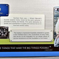 This is on the wall in the lobby about Fairfield Then and Now.  Photo taken August 24, 2022.