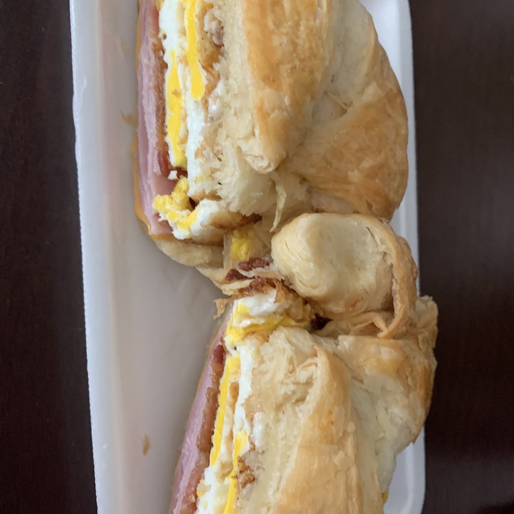Blue Ribbon Donuts - Breakfast Croissant ham egg cheese and bacon - Donuts Near Me - Norco, California Blue Ribbon Donuts - Breakfast Croissant ham egg cheese and bacon - Donuts Near Me - Norco, California