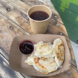 Smetana Food Truck - Duck confit pierogis and Borscht with Mushroom Dumplings