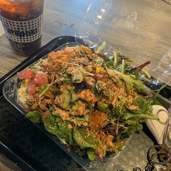 AhiPoki - regular size , 2 scoops (salmon , tuna avo) Maui sauce, garlic shoyu, kimchee sauce, house sauce , READY FREDDY - Seafood Near Me - San Diego, California