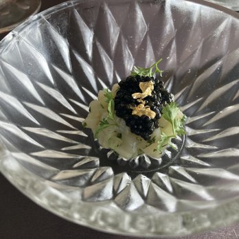 Solera - The before bland potato sauce was added to the amuse bouche with caviar and apples and onions under the caviar. - Lounges Near Me - Honolulu, Hawaii Solera - The before bland potato sauce was added to the amuse bouche with caviar and apples and onions under the caviar. - Lounges Near Me - Honolulu, Hawaii