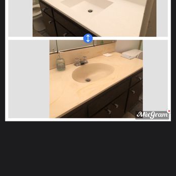 Signature Surfaces - After and before Of bathroom. - Kitchen & Bath Near Me - Sacramento, California