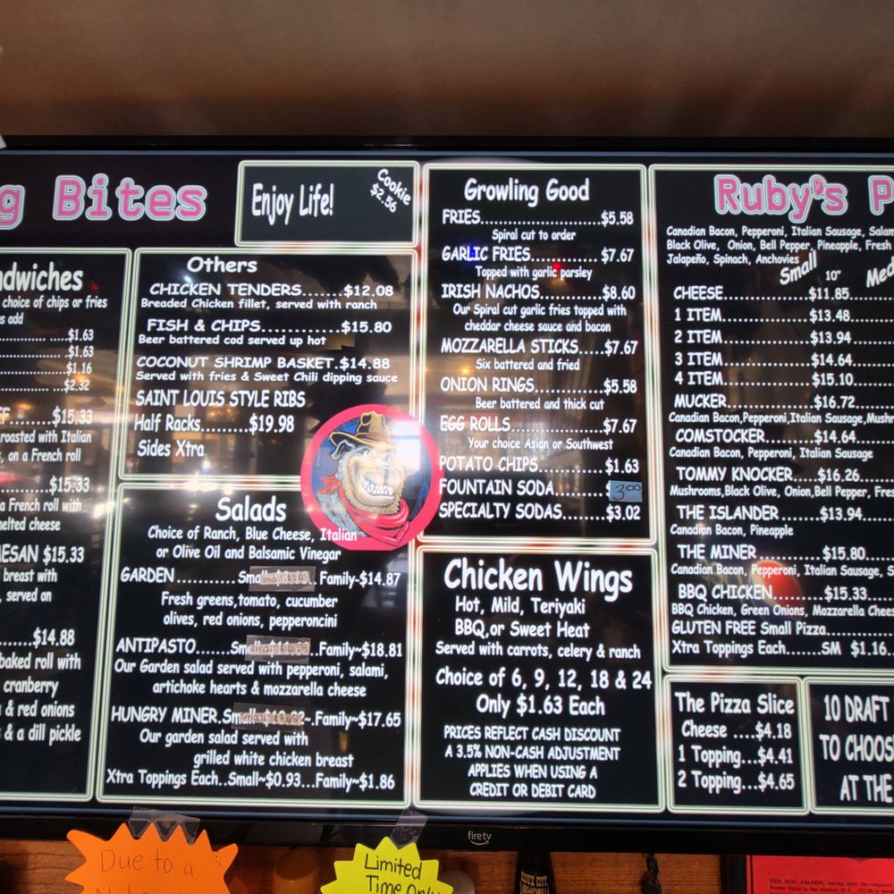 Red Dog Saloon - menu - Pizza Near Me - Virginia City, Nevada Red Dog Saloon - menu - Pizza Near Me - Virginia City, Nevada