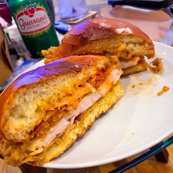 Hahaha Chicken - Cut in half you can see the kimchi - Korean Near Me - Woburn, Massachusetts Hahaha Chicken - Cut in half you can see the kimchi - Korean Near Me - Woburn, Massachusetts