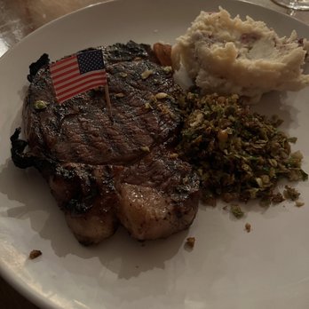 The American - Hawaiian Ribeye, Brussel Sprouts, and Mashed Potatoes - New American Near Me - Bainbridge, Georgia The American - Hawaiian Ribeye, Brussel Sprouts, and Mashed Potatoes - New American Near Me - Bainbridge, Georgia