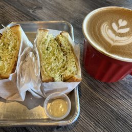 The perfect breakfast  Gilgeori (gil-go-ri) Toast and a large mocha