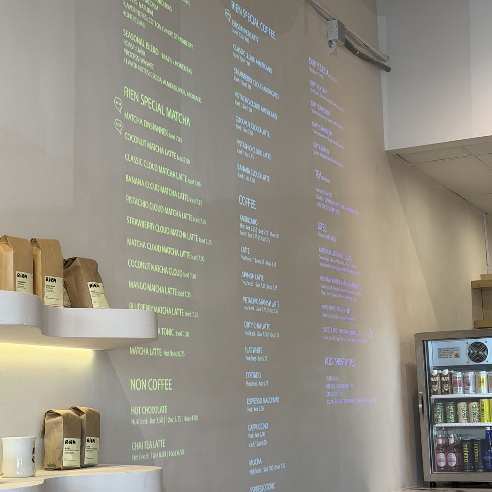 Rien Coffee - Menu - Coffee & Tea Near Me - Orange, California