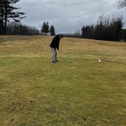 Holden Hills Country Club - My buddy on the first tee during a rainy February round.