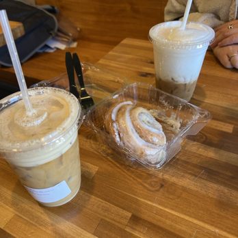 Convo Coffee House - Airicano, cinnamon roll, and iced cappuccino! All delicious - Desserts Near Me - Las Vegas, Nevada
