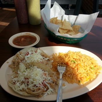 Paul's Burrito Express - Two chicken tacos, rice, chips and salsa. - Mexican Near Me - Barrington, Illinois Paul's Burrito Express - Two chicken tacos, rice, chips and salsa. - Mexican Near Me - Barrington, Illinois